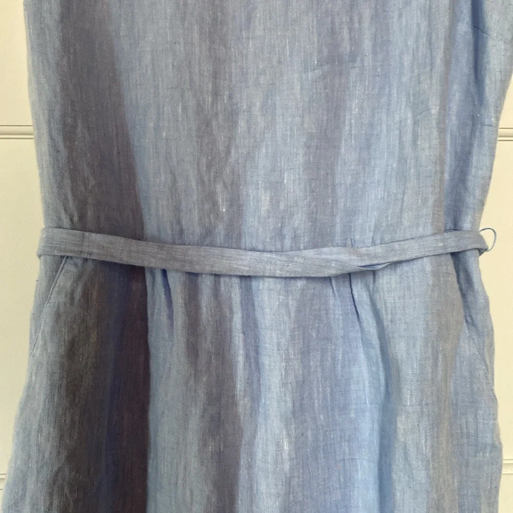 NWT LOFT Blue Linen Sleeveless Dress